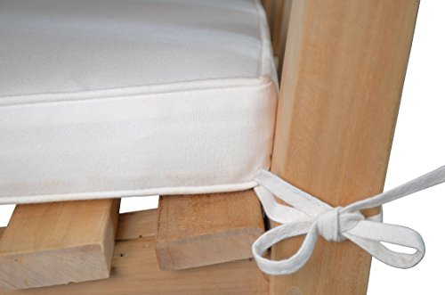 Weiße Bankauflage Kanaria – 170 x 47 cm | ✓ Bank-Polster aus 100% strapazierfähigem Polyester ✓ 6 cm dickes bequemes Bankkissen ✓ Polster-Auflage als Sitzpolster für Gartenmöbel & als Gartenbank-Auflage ✓ Pflegeleichtes Polsterkissen - 2