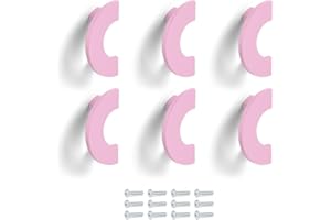 Poliplast – Set da 6 Maniglie, Design a semicerchio, per Cucina, Armadio e Cassetti, Verniciato a mano, Colore Rosa chiaro, Art. 311