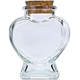 VASANA 75ML Empty Heart-Shaped Bottles with Cork Stoppers Mini Glass Bottles Jars Vials Wish Bottles Decorative Bottles for DIY Art Crafts Projects Supplies