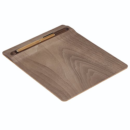 SAMDI Weiche Hölzerne Maus Pad Matte multifunktionale mit Stifthalter 11.02. x 9,05 x 0,19 in(Schwarze Walnuss) - 4
