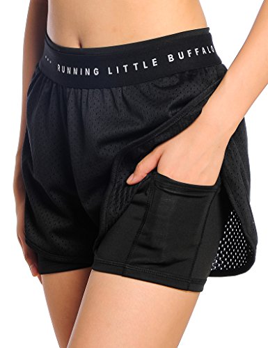 JIMMY DESIGN Damen Sport Shorts 2 in 1, S – XXXL - 4