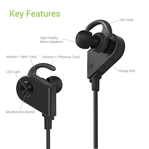 Auriculares Inal mbricos YXwin Auriculares Deportivos Bluetooth 4 1 in ear Con Micr fono para Iphone iPad Sony Huawei PS4 Samsung y otros m viles Android - Negro reviews Auriculares Inal mbricos YXwin Auriculares Deportivos Bluetooth 4 1 in ear Con Micr fono para Iphone iPad Sony Huawei PS4 Samsung y otros m viles Android - Negro