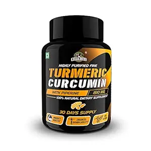 Riverlife Turmeric Curcumin With Piperine Veg Dietary Supplement 95% Curcuminoids For Joint & Healthy Inflammatory Support 1500 Mg per Serving 1 X 90 Capsules