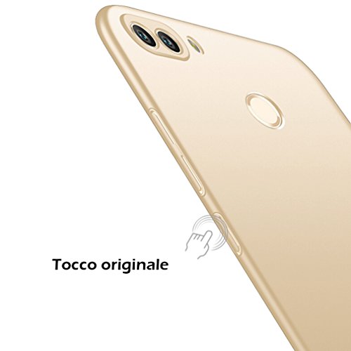 Custodia Huawei P Smart, EasyBee PC Shell Duro Case Ultra Sottile [Anti-Graffio] [Anti-Impronte] Metal texture Protezione Cover per Huawei P Smart/Enjoy 7s, Oro