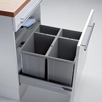 Mülltrennsysteme WESCO Pullboy Vario Einbauabfallsammler alugrau mit