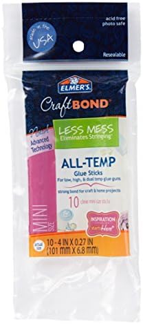 Elmer's CraftBond(R) All-Temp Less Mess Mini Glue Sticks-.27""X4"" 10/Pkg