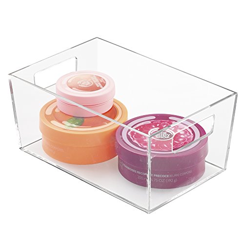 InterDesign Luci Bad Aufbewahrung klein | Badorganizer mit Griffen für Shampoo, Make-Up, Haarbürsten, etc. | Sortierbox für den Badezimmerschrank | Kunststoff durchsichtig - 3