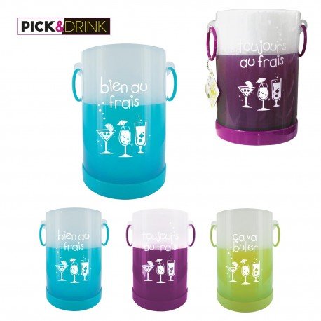 spécifications Seau rafraîchisseur de bouteille givré, couleurs vives