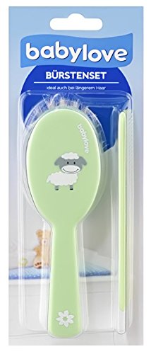Preisvergleich Produktbild Baby Bürsten-Set Heidi – Naturhaarbürste – Bürstenset Grün 2 tlg.