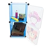 VENKON – Kinderzimmer Steckschrank Frei Gestaltbares DYI Steckregal System Regalschrank: 2-Module-Set, blau - 7