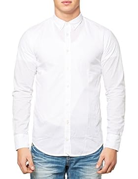 BOSS ORANGE Slim Fit Hemd EDIPOE Langarm Struktur weiß