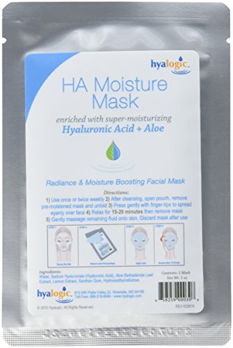 Episilk Moisture Mask with Hyaluronic Acid, 4 Masks, 1 oz Each - Hyalogic LLC