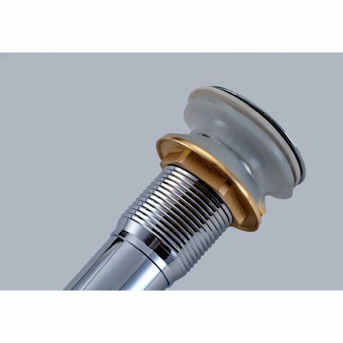 Auralum Ablaufgarnitur Siphon Waschbecken Pop Up Ablaufventil Push Up Abfluss + überlauf - 2