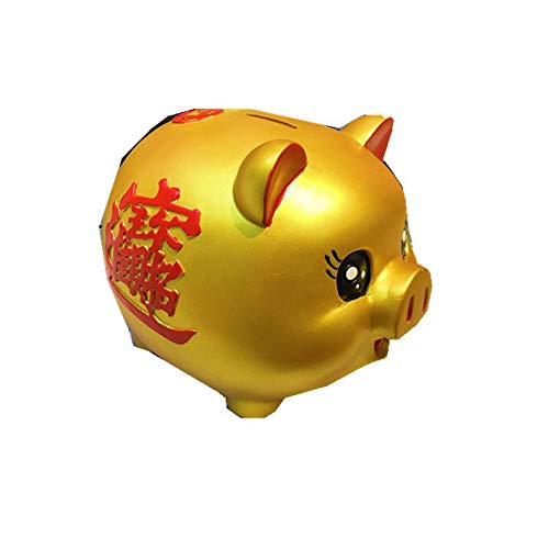 Preisvergleich Produktbild Großes Gold Schweinefleisch-Bank-Schweineschwester Frühjahr Creative Cartoon Pig Piggy Bank Anti-Fall Change Jar to Send Children Adult Ceremony,1
