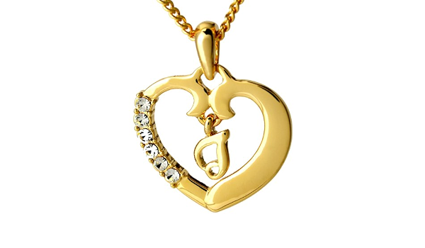 18K Gold Plated Letter Pendant Chain 