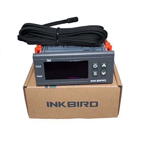 Inkbird ITC-2000 230V Digitale Heizen oder Kühlen Temperaturregler Temperature Controller Thermostat Regler mit Sensor Sonde, 1 Relais Ausgang, 1 Alarm Ausgang