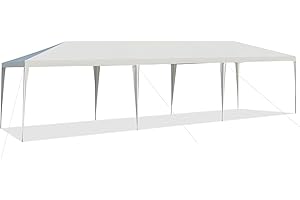 COSTWAY Pawilon ogrodowy, 3 x 9 m, namiot imprezowy, namiot ogrodowy na imprezy, wesele i do aktywności, biały