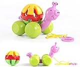 Material: Plástico EEvER Juguetes de Desarrollo temprano Caracoles de Dibujos Animados Juguete Pull-Along Juguete Educativo de niños creativos (Colorido)
