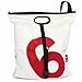 Produktbild 360° Tender Freizeittasche aus Segeltuch mit Schultergurt, Recycling Seesack Shopper Bag, Schultertasche Hobo Bag für Shopping und Strand, weiß, Zahl rot
