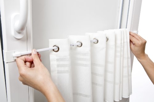 2x Fensterhaken für Gardinenstangen Vitragenstangen Weiß 12-15mm - 5