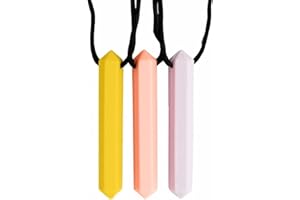 Tilcare Chew Chew Collier à Macher - Meilleurs collier à macher pour les enfants autistes – colliers à mâcher en silicone durables et solides - Pendentif à mâcher pour garçons et filles