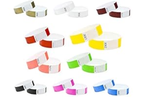 J&R Wristbands Made from Tyvek. 1000 Pack Multicoloured Paper Like Bands Bracelets for Events