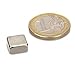 Produktbild Quadermagnet 10,0 x 10,0 x 5,0 mm N42 Nickel - hält 3 kg