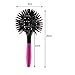 Denshine 3D Bomb Curl Brush Styling Salon Round Hair Curling Curler Comb Tool Pink