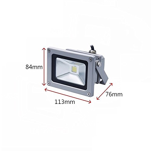 SAILUN 10W LED Fluter Warmweiß Strahler Licht Scheinwerfer Außenstrahler Wandstrahler Aluminium IP65 Wasserdicht 5 Stück Silber - 3