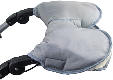 Bambini World Universal Muff/Hand Warmer for Pushchairs, Buggies Jogging Jogger with Wool (2 Pieces) – Light Grey