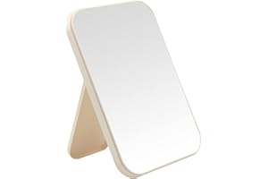 DVHOK 20cm Schreibtisch Make up Spiegel, Einfacher Kosmetikspiegel Faltbare, Tisch-Schreibtisch, Wandbehang, Doppelzweck-Spiegel, Quadratisch, Khaki