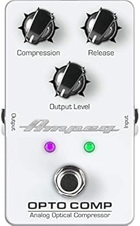 Ampeg Opto Comp Analog Optical Compressor Pedal, White