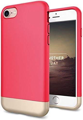 iPhone 7 Plus Case 2017,HAVE1SEE Hybrid Slim Protective Soft Interior Metallic Slider Style Hard Case Scratch Protection Shockproof Two-stage Case for Apple iPhone 7 Plus Rose Red+Gold