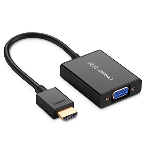 UGREEN HDMI auf VGA kabel Adapter 1080P HDTV Aktiv Audio Übertragung Konverterkabel mit hochwertigem Aluminiumgehäuse unterstützt  für PC Laptop , Chromebook, Raspberry Pi,  Macbook Schwarz