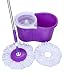 GTC 360° Spin Floor Cleaning Easy Bucket Pvc Mop with 2 Microfiber Heads(Multi Color) RS.599.00