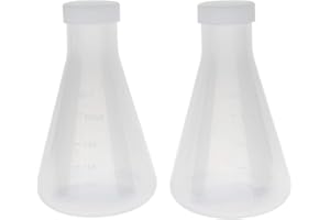 Nvanvmm Laboratory Graduated Plastic Conical Flask, Measurable, Thick Wall, Two Bottles of 250Ml