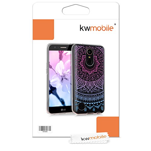 kwmobile HÃ¼lle fÃ¼r LG K10 (2017) - TPU Silikon Backcover Case Handy SchutzhÃ¼lle - Cover klar Indische Sonne Design Blau Pink Transparent