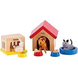 Hape HAP-E3455 - Set de mascotas de madera