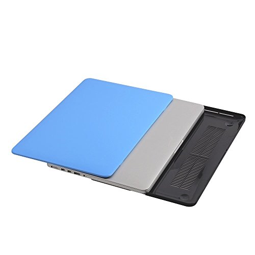 HASESS MacBook Pro 13.3 mit Retina Hülle – Premium PU-Leder Coated Harte Schale Abdeckung für Apple MacBook Pro 13.3″ A1425 A1502 Retina + Klar TPU EU/UK Tastatur Abdeckung + Klar LCD-Schirm-Schutz – Blau - 4
