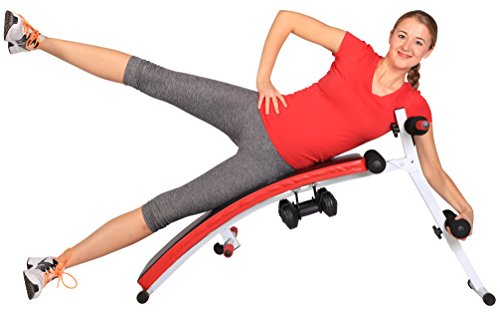 SportPlus Sit-Up Bank inkl. 2 x 1,5kg Hanteln, zusammenklappbar, Benutzergewicht bis 120kg, SP-SUB-001-W - 4