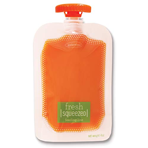 Infantino Gourdes Transparentes Bouchon Orange
