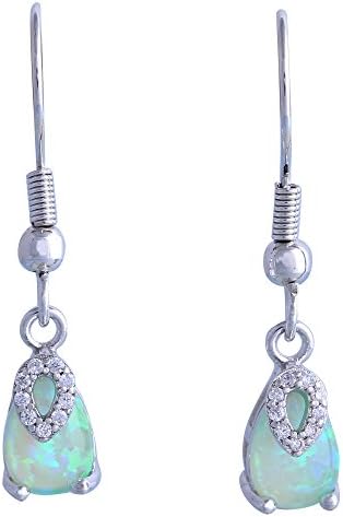 New 2018 Water Drop 925 sterling silver jewelry Green Fire Opal Dorp dangle earrings for women E079