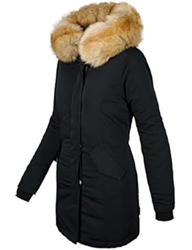 Marikoo Damen Winter Jacke Parka Mantel Winterjacke warm gefüttert B362