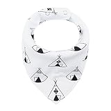 iZiv 4er Set Baby Bandana Geifer Lätzchen mit Justierbarem Druckknöpfen, Wasserdichte TPU Auskleidung für 0-2 Jahre - 2