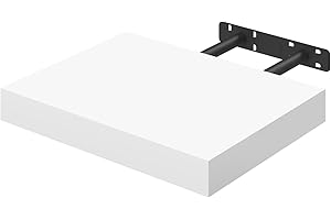 WOLTU Floating Shelves, White Floating Shelves for Wall with Strong Bracket,Ideal Home Decor Accessories for Bedroom,Living Room,Office,Bathroom,Kitchen,Wood,30cm RG9371ws-UK