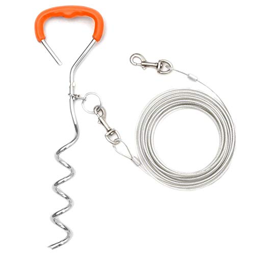 Preisvergleich Produktbild MondayUp Heimtierbedarf Kabel herausbinden Hundepfahl Eisen verchromt Seil Tether System Ground Bolt Anchor