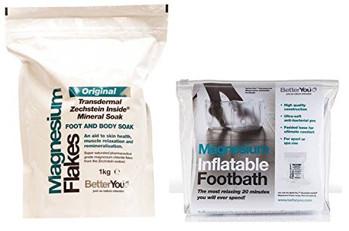 BetterYou Magnesium Flakes Mineral Soak 1kg + Inflatable Footbath