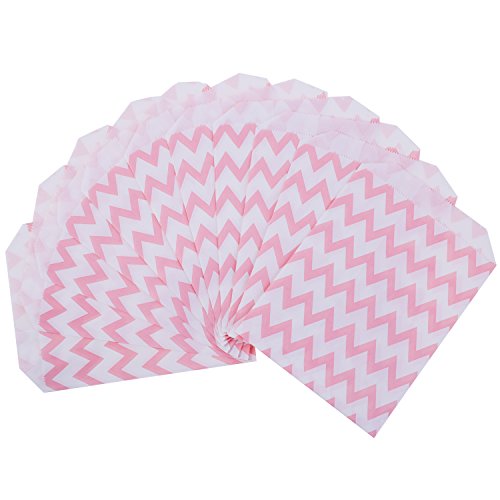 eBoot Rosa Süßigkeiten Papiertüten Party Beutel für Geburtstag, Hochzeit, Baby- Dusche, Feier Parteien, 5 mal 7 Zoll, 50 Stück - 2
