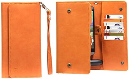 Brain Freezer Cover A13 Nillofer Leather Wallet Universal Phone Pouch Cover Case for Wiko Sunny Orange
