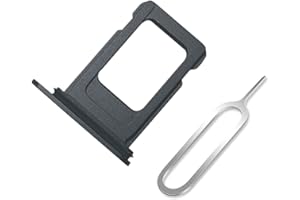 Cemobile SIM Card Tray Slot Holder Ersatz für iPhone 12 Pro / 12 Pro Max / 13 Pro / 13 Pro Max (Einzelkartenversion) mit wasserdichtem Gummidichtring + offenem Pin (Schwarz/Graphit)